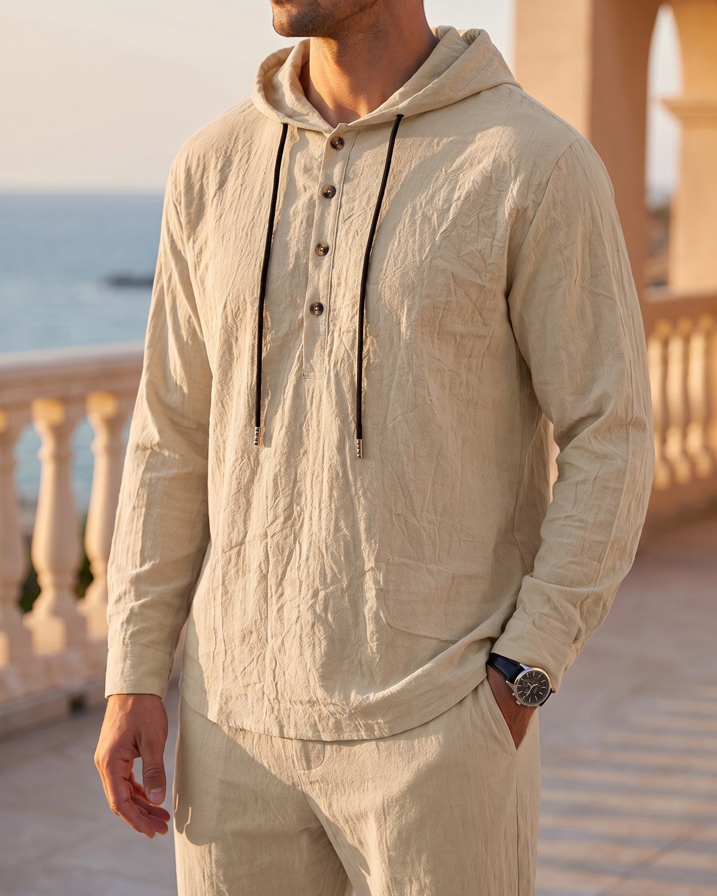 Vittorio Linen Hoodie Set