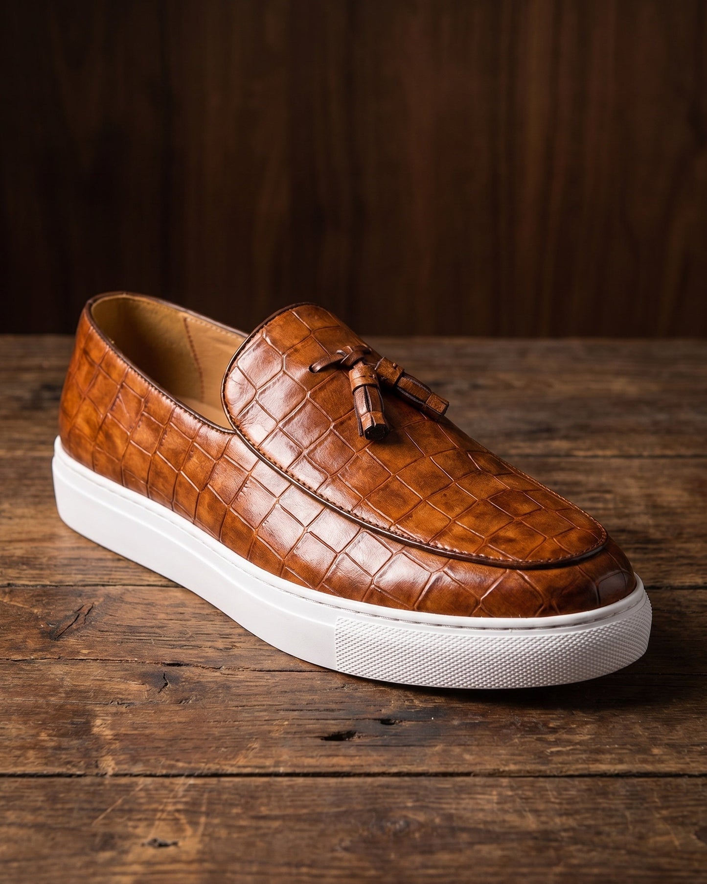 Lino Croc-Embossed Tassel Loafer